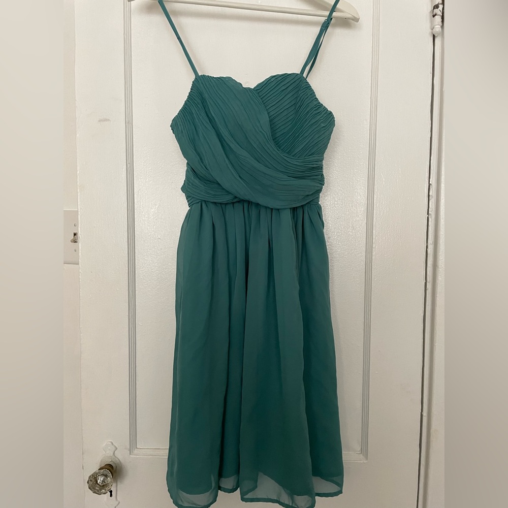Tevolio teal spaghetti strap / or strapless cocktail dress